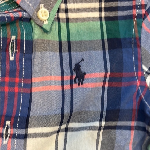 Ralph Lauren Blue and Green Button Down Shirt - Picture 4 of 5